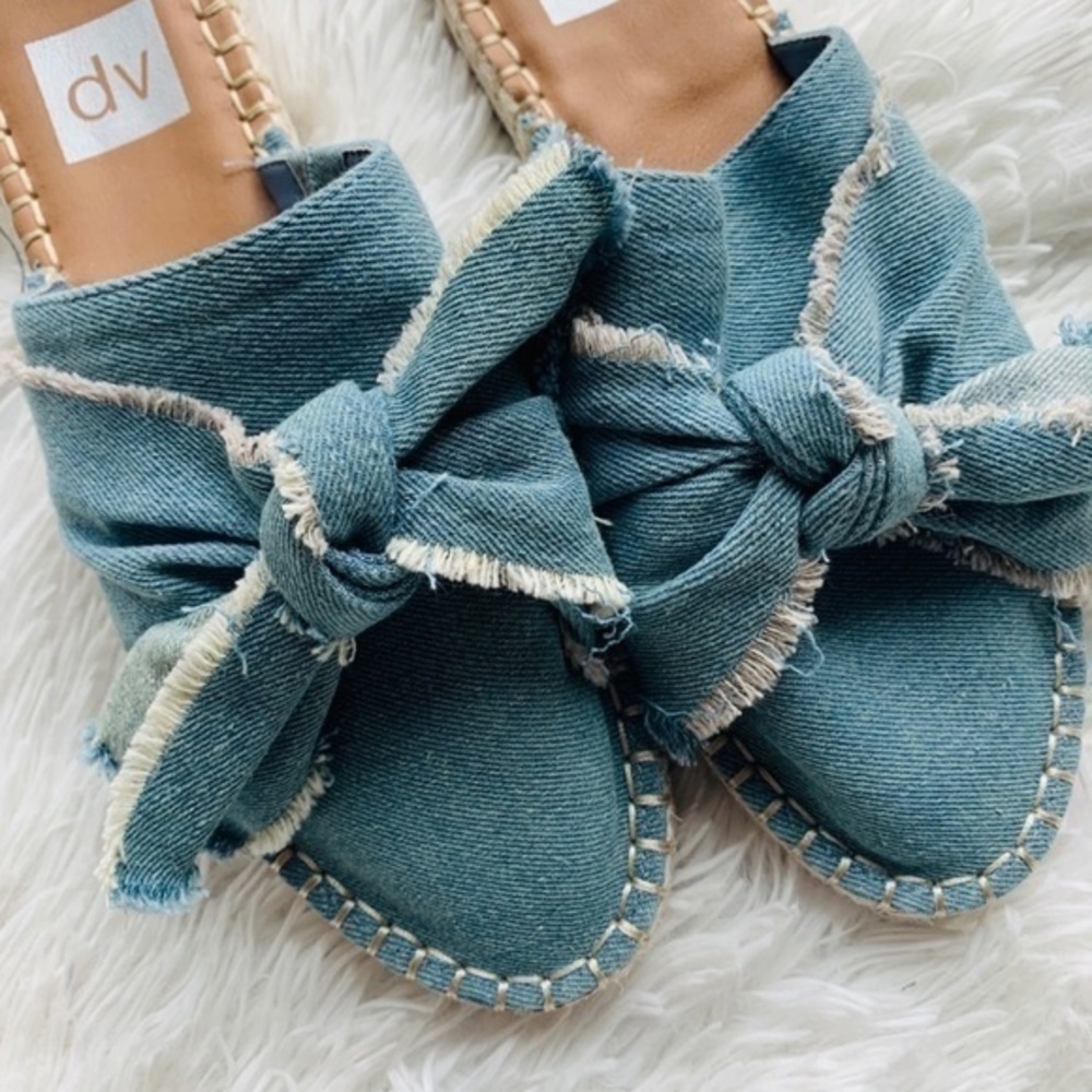 DV by Dolce Vita Chambray Bow Mule Espadrille Shoe - Picture 6 of 6